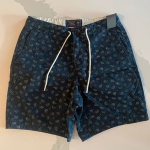 Men’s blue paisley print shorts